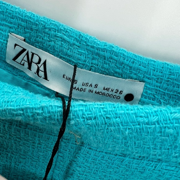 Zara Tweed Pleated Mini Skirt - Picture 4 of 7